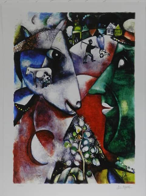 הכפר מאת מארק שאגאל - ליטוגרפיות | גלריה רעות