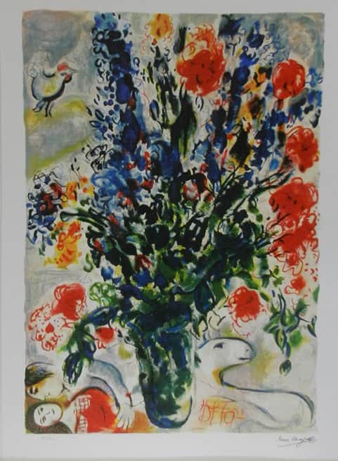 פרחים מאת מארק שאגאל - ליטוגרפיות | גלריה רעות