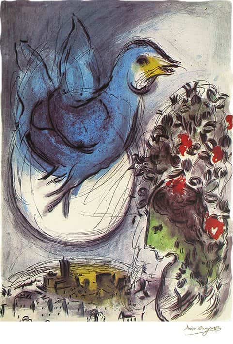 היונה מאת מארק שאגאל - ליטוגרפיות | גלריה רעות
