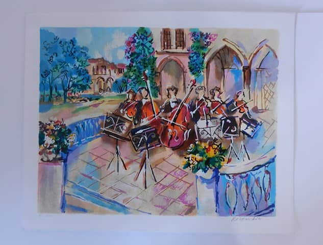 תזמורת בחצר מאת מיכאל רוזנווין - ליטוגרפיות | גלריה רעות