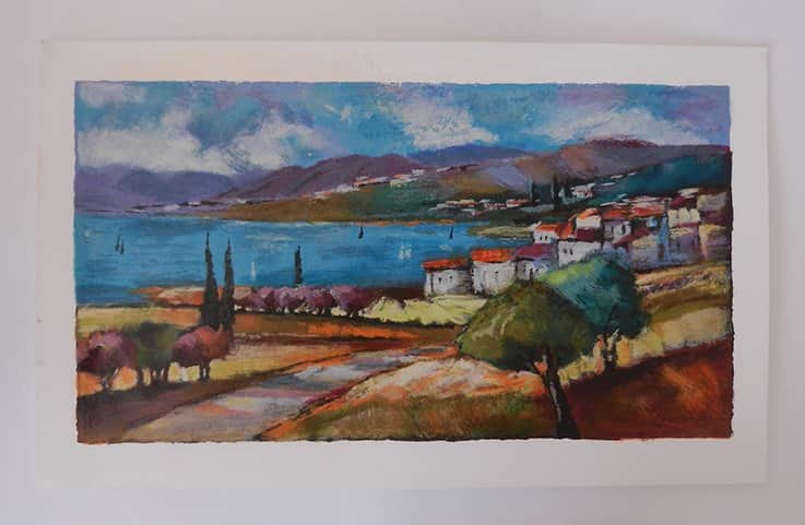 כחול הרים ושמש מאת סלבה ברודינסקי - ליטוגרפיות | גלריה רעות