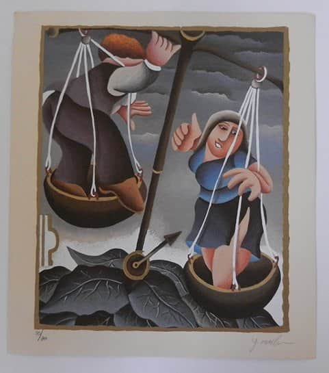 מזל מאזניים מאת יובל מלר - ליטוגרפיות | גלריה רעות