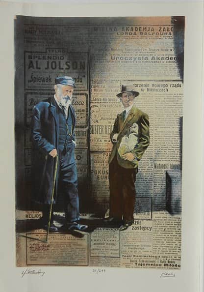 עיתון פולני מאת צבי זילברשטיין - ליטוגרפיות | גלריה רעות