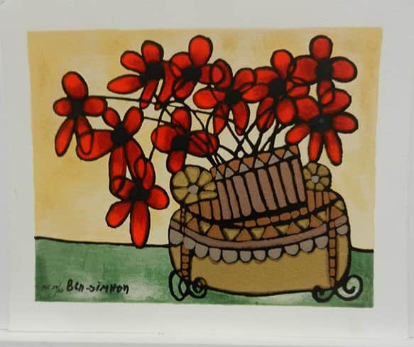 פרחים באדום מאת אבי בן שמחון - ליטוגרפיות | גלריה רעות