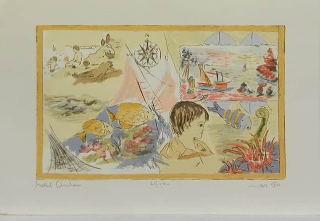 בים מאת מיכל חכם - ליטוגרפיות | גלריה רעות