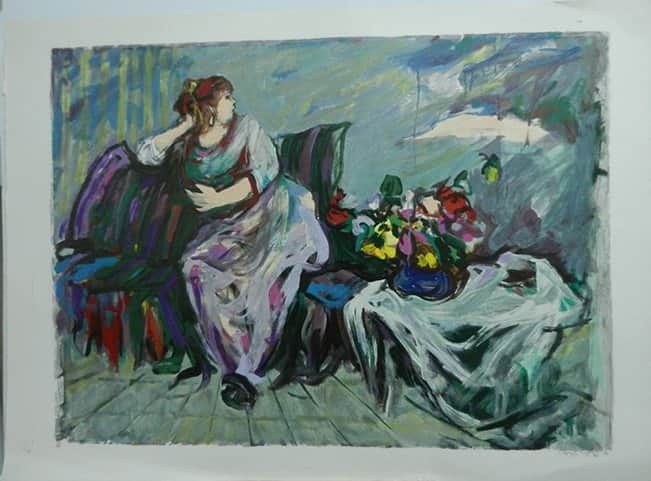 אישה בספא מאת אסתר פרץ ארד - ליטוגרפיות | גלריה רעות