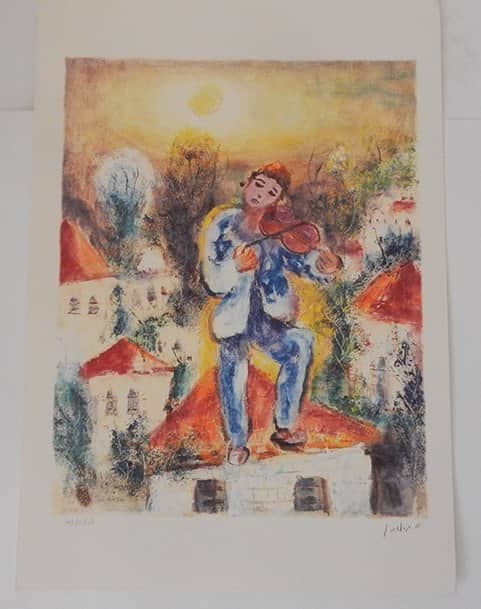 כנר על הגג מאת אלברט גולדמן - אמנות עד 1,000 ₪ | גלריה רעות