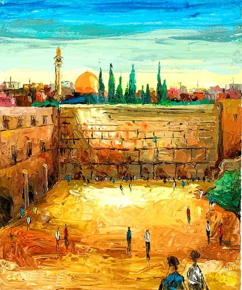 רחבת הכותל מאת יעקב חייט - אמנות עד 1,000 ₪ | גלריה רעות