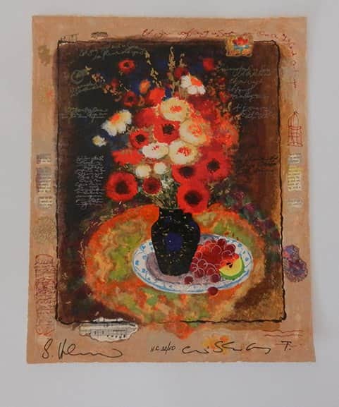 עציץ על הצלחת מאת אלכס וטינה ויסוצקי - ליטוגרפיות | גלריה רעות