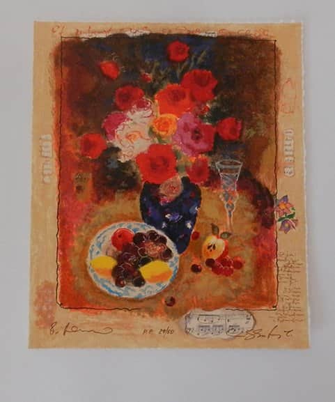 פרחים אדומים מאת אלכס וטינה ויסוצקי - ליטוגרפיות | גלריה רעות