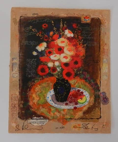 תפוח ופרחים מאת אלכס וטינה ויסוצקי - ליטוגרפיות | גלריה רעות