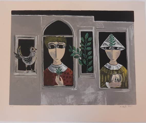 דמויות בחלונות מאת יוסל ברגנר - ליטוגרפיות | גלריה רעות