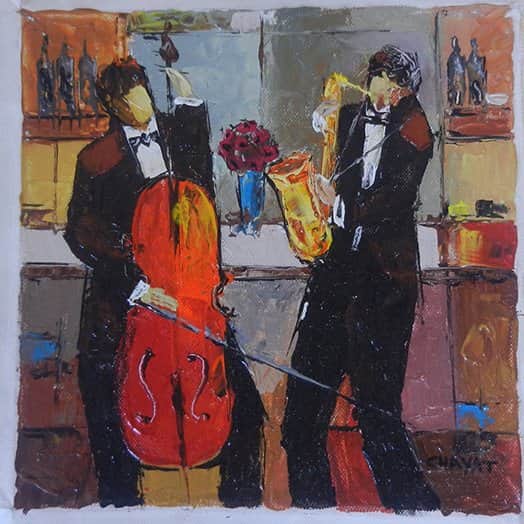 נגנים וזר מאת יעקב חייט - הדפסים חתומים | גלריה רעות