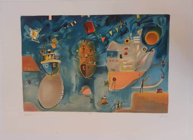 אוניות מאת נחום גוטמן - ליטוגרפיות | גלריה רעות