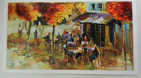 קפה שכונתי מאת מיכאל רוזנווין - ליטוגרפיות | גלריה רעות