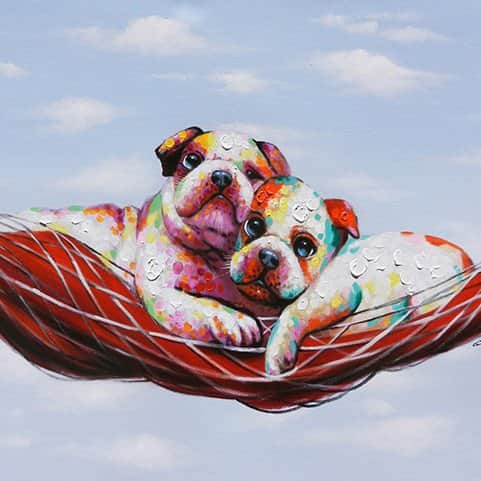 כלבים בערסל מאת הדפסה על קנבס - הדפסות על קנבס | גלריה רעות