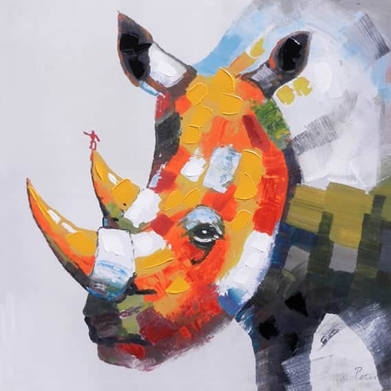 קרנף מאת הדפסה על קנבס - הדפסות על קנבס | גלריה רעות