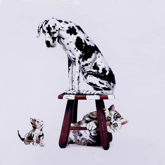 הכלב והכסא מאת הדפסה על קנבס - הדפסות על קנבס | גלריה רעות