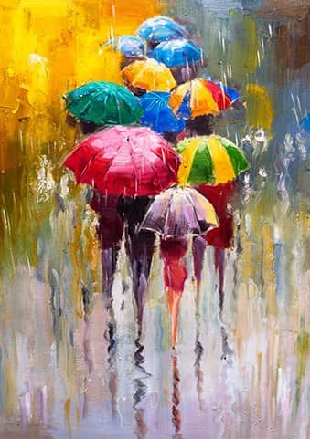 מטריות צבעוניות מאת הדפסה על קנבס - הדפסות על קנבס | גלריה רעות